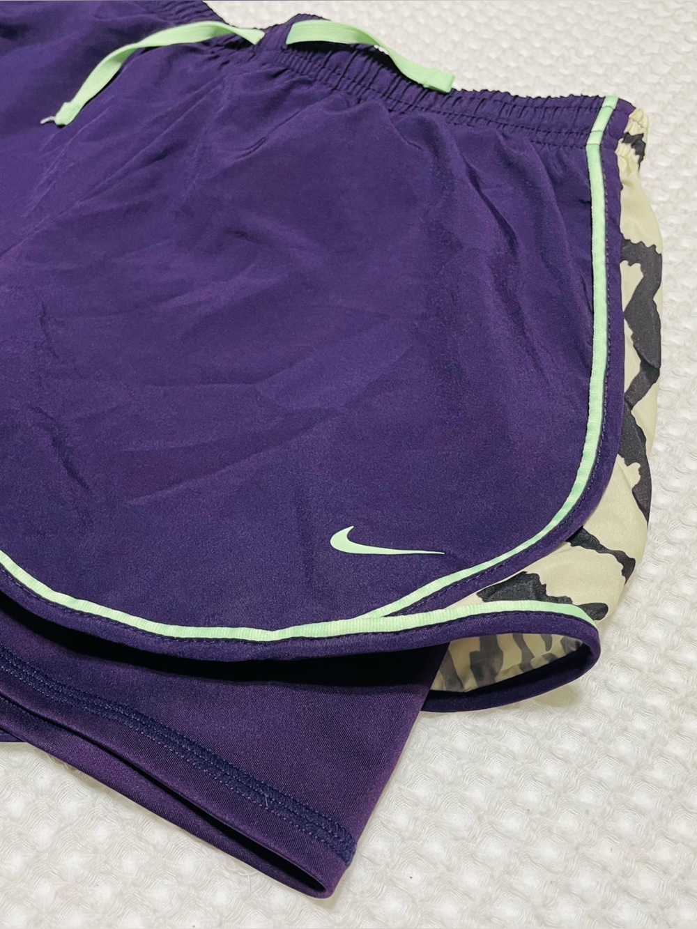 Nike - Girl’s Purple Athletic Shorts with Animal Print